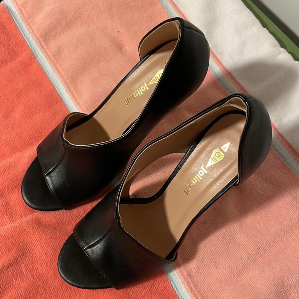Jolimall black peep toe heel